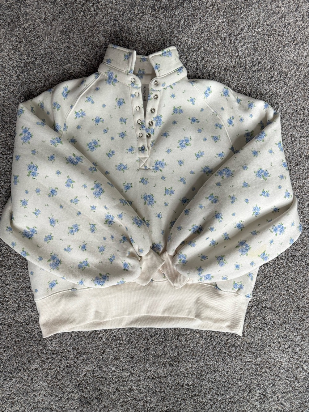 AS Revival / Altar’d State Classic Cream Floral Snap-Front Women's Sweater